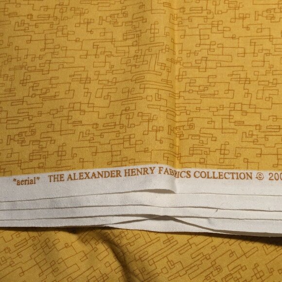 Retro Geometric Yellow Quilting Cotton Alexander Henry Fabric Collection 5 Yards - Picture 4 of 5